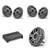 JL Audio M6 Gunmetal Sport Marine Audio System – 4 M6 6.5" Speakers, 10" Free Air Subwoofer & XDM700/5 5-Channel Amplifier