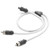 JL Audio XMD-WHTAIC1F2M Twisted-Pair Marine Audio Y-Adapter Cable w/ Molded Connectors - 1 female jack / 2 male plugs