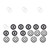 Kicker 8" Charcoal OEM Marine LED Speakers 8 Pack with KLSR8 LED Rings