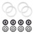 Kicker 8" Charcoal OEM Marine LED Speakers 4 Pack with KLSR8 LED Rings