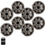 Kicker 6.5" Silver OEM Marine Speakers 8 Pack with KLSR65 LED Rings