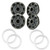 Kicker OEM 6.5" Charcoal Marine Speakers 4 Pack with LED Rings for Boats