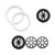 Kicker OEM 6.5" Charcoal LED Marine Speakers 2 Pack with LED Rings for Boats