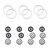 Kicker OEM 6.5" Charcoal LED Marine Speakers 6 Pack with LED Rings for Boats