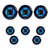 Memphis Audio MXA602SLB 6.5"  Marine Coaxial Speakers Black Grill Blue LED - 4 Pair (8 Units) - OEM Bulk Pack