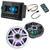 Clarion CMM-30 Marine Source Unit Color LCD Display with CMSP-771RGB-SWG 7.7-inch Premium Marine Coaxial Speakers, Sport Grilles RGB LED & Lighting Remote