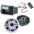 Clarion CMM-10 Marine Source Unit with CMSP-771RGB-SWG 7.7-inch Premium Marine Coaxial Speakers, Sport Grilles RGB LED & Lighting Remote