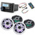 Clarion CMM-10 Marine Source Unit with (2) CMSP-771RGB-SWG 7.7-inch Premium Marine Coaxial Speakers, Sport Grilles RGB LED & Lighting Remote