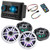 Clarion CMM-30 Marine Source Unit Color LCD Display with (2) CMSP-771RGB-SWG 7.7-inch Premium Marine Coaxial Speakers, Sport Grilles RGB LED & Lighting Remote