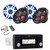Clarion M608 Marine Receiver with (2) CMS-651RGB-SWB 6.5-inch LED RGB Marine Coaxial Speakers, Sport Grilles Includes Lighting Remote
