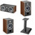 Focal Vestia N1 Bookshelves (Dark Wood) Pair And Focal Vestia Center Channel And Center Channel Stand