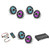 JL Audio XDM600/6 w/ (3) M6-880X-S-Gmti-i, RGB LED, Gunmetal & Titanium Sport Grille Speakers & LED Controller