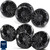 MB Quart Bundle- 2 Pair NP1-116 Premium Waterproof 6.5 Inch Marine Speakers with 2 Pair NP1-120 8" Premium Marine Speakers (Black Frame with Black, Silver and White Grills Included)