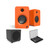 Kanto OBI3G2VMB Bluetooth Turntable + Kanto Renmo Matte Orange Bookshelves + Kanto Black Sub