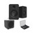 Kanto OBI3G2VMB Bluetooth Turntable + Kanto Renmb Matte Black Bookshelves + Kanto Black Sub
