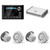 JL Audio MM105 & MHD600/4 w/ (2) M6-880X-C-3Gw 8.8, Gloss White, White Tweeter, Classic Grille Speakers