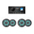JL Audio M200 6.5" RGB LED Marine Speakers & A60 Bluetooth Stereo Bundle - 4 Speakers, Gunmetal Sport