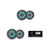 JL Audio M200 6.5" RGB LED Marine Speakers & Fusion MS-RA60 Bluetooth Stereo Bundle - 4 Speakers, Gunmetal Sport