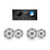 JL Audio M200 6.5" Marine Speaker & A60 Bluetooth Stereo Bundle - 4 Speakers (2 Pairs), White Sport, Non-LED