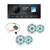 JL Audio M200 6.5" RGB LED Marine Speakers & A60 Bluetooth Stereo with MLC-RW LED Controller Bundle - 4 Speakers, White Sport