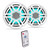 JL Audio M200 6.5" RGB LED Marine Speakers with Kicker KMLC LED Controller Bundle - 2 Speakers, White Sport