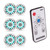 JL Audio M200 6.5" RGB LED Marine Speakers with Kicker KMLC LED Controller Bundle - 6 Speakers, White Sport