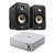 WIIM AMP SILVER STREAMING AMPLIFER WITH POLK SIGNATURE ELITE ES20 (BLACK) BOOKSHELVES
