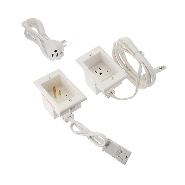 PowerBridge POW-ONE-CK Single Outlet Recessed Power and Cable Managment ...