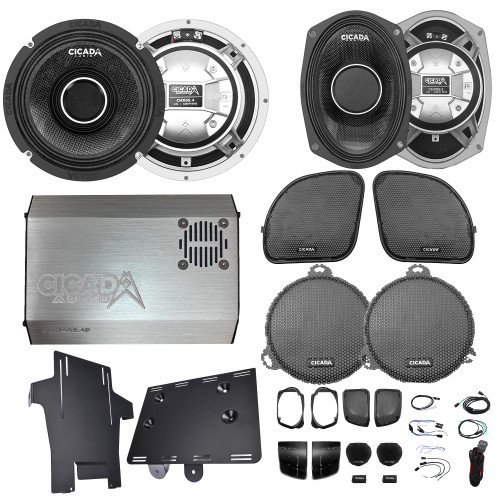 Cicada Audio 14FLXPCHX-4X4 4 CH FLXP Amp & 4 CHX Speaker System