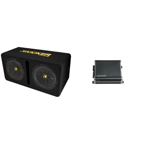 Kicker Dual 12 Inch Comp Bass Package 50DCWC122 with CXA8001
