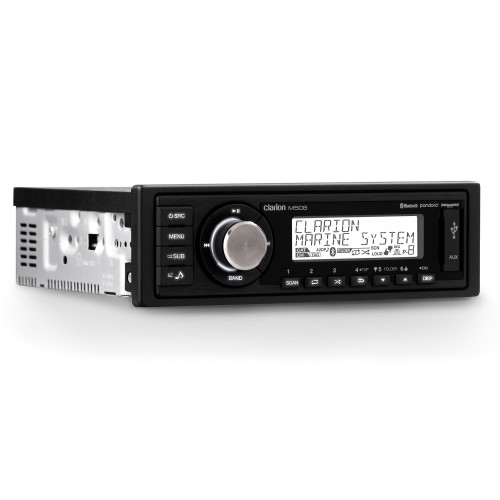clarion製24V車用 Bluetooth/USB/AUX/チューナー2台 Clarion M508 Single DIN Marine Digital Media Receiver with