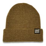Stray Boards Cardigan Knit Beanie Hat - Acorn/Brown