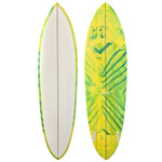 Top and Bottom View: 6'10" Sarinana Surfboards "Outcast" – New EPS Midlength Twin Fin Channel Bottom Surfboard with performance design, clean lines, and smooth-flowing twin fin setup. Top and Bottom View: 6'10" Sarinana Surfboards "Outcast" – New EPS Midlength Twin Fin Channel Bottom Surfboard with performance design, clean lines, and smooth-flowing twin fin setup.