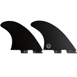 "SB Series Performance Twin surfboard fin set in matte black — high-performance twin fins for speed and control"