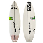 Top and Bottom View - 5'7" used Chilli Surfboards "Churro" performance shortboard custom team rider model