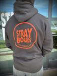 Back View - Stray Boards Dawn Patrol Hooded Sweater - Black & Red