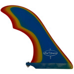 Side View - Guy Takayama Stingray longboard single fin multi-color matte finish fiberglass surfboard fin