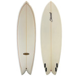 Top and Bottom View - 6'10" Stewart Surfboards "Retro Fish" - Lightly-Used Quad Fin Fish Surfboard