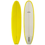 Top and Bottom View - 7'8" Woodin Surfboards "Big Mack" - Like-New Single Fin Midlength