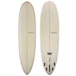 Top and Bottom View - 7'4 Modern Surfboards "Love Child" - Used Pintail Midlength