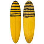 Top and Bottom View - 7'0 Cash Surfboards "Speed Log" by Steve Boysen - Used Performance Midlength Egg Surfboard