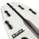 Tail and Channel View - 5'7" Slater Designs Tomo + LFT "Sci-Fi 2.0" – Lightly Used High-Performance Shortboard - Top and Bottom View