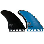 Side view - Futures Mark Richards twin fin set lightly used surfboard fins for speed and twin fin performance surfing