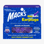 Mack's AquaBlock silicone earplugs 2 pair reusable swimming surfing earplugs