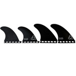 Like-new NVS Apex Series Peregrine Quad Fin Set featuring high-performance surfboard fins engineered for speed, drive, control, and responsive quad-fin surfing.