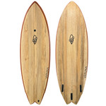 Top and Bottom view of a 5'7 Varuna Surfboards "Space Hawk" - a Like-New Hybrid Shortboard Surfboard available For Sale at Stray Boards San Clemente CA.