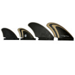 Side view of the Endorfins Machado "Seaside Quad" Fin Set - Like-New Quad Fins - a Like-New Quad Surfboard Fin Set available For Sale at Stray Boards San Clemente CA.