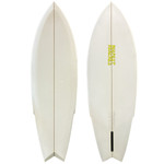 Top and Bottom view - 5'10" Deepest Reaches Sting lightly-used custom retro shortboard surfboard inspired by Ben Aipa's iconic winged Sting design with a distinctive swallow tail.