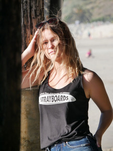"Women's Stray Boards black tank top — comfortable surf and skate lifestyle apparel"