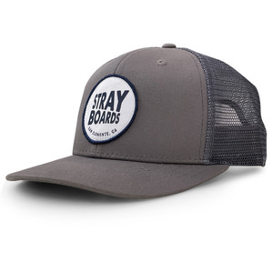 Stray Boards 6 Panel Adjustable Hat in Gray on Gray – Surf and Skate Lifestyle Hat
